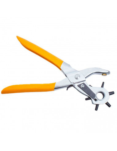 Tradineur - Alicate sacabocados de hierro y mango de goma pinza de uso sencillo ideal para uso profesional y particular, 20 cm