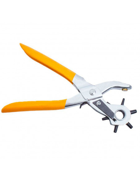 Tradineur - Alicate sacabocados de hierro y mango de goma pinza de uso sencillo ideal para uso profesional y particular, 20 cm