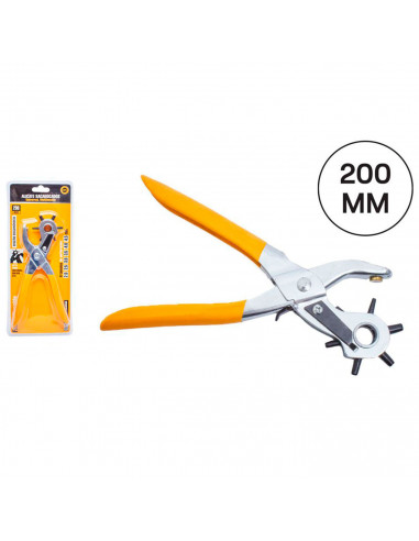 Tradineur - Alicate sacabocados de hierro y mango de goma pinza de uso sencillo ideal para uso profesional y particular, 20 cm
