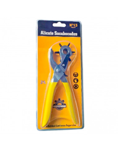 Tradineur - Alicate sacabocados de hierro y mango de goma pinza de uso sencillo ideal para uso profesional y particular, 20 cm