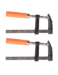 Pack de 2 sargentos de metal y plástico para sujeción de 21 x 8 x 2 cm.Set de 2 herramientas de bricolaje para sujetar tableros
