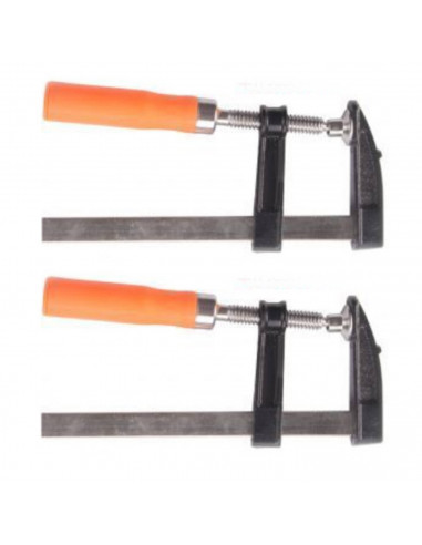 Pack de 2 sargentos de metal y plástico para sujeción de 21 x 8 x 2 cm.Set de 2 herramientas de bricolaje para sujetar tableros