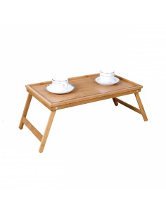Mesa de bambú plegable color madera ideal para cualquier lugar del hogar mesita tamaño 50 x 30 x 22 cm (ancho x profundo x alto)