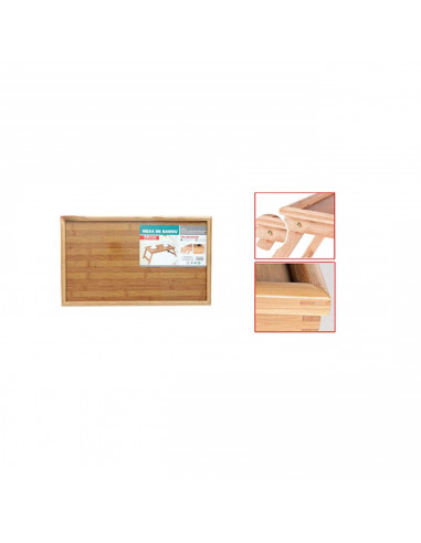Mesa de bambú plegable color madera ideal para cualquier lugar del hogar mesita tamaño 50 x 30 x 22 cm (ancho x profundo x alto)