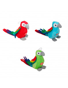 Toinsa - pack 3 loros de peluche con sonido color surtido peluche musical a presión ideal para niños