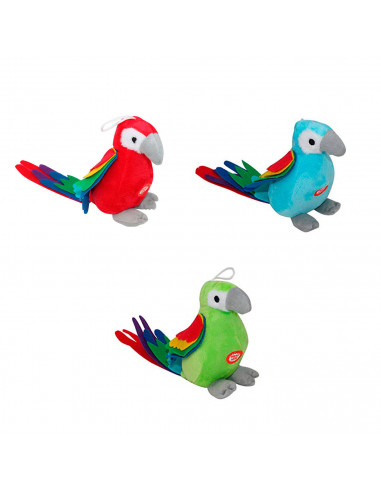 Toinsa - pack 3 loros de peluche con sonido color surtido peluche musical a presión ideal para niños