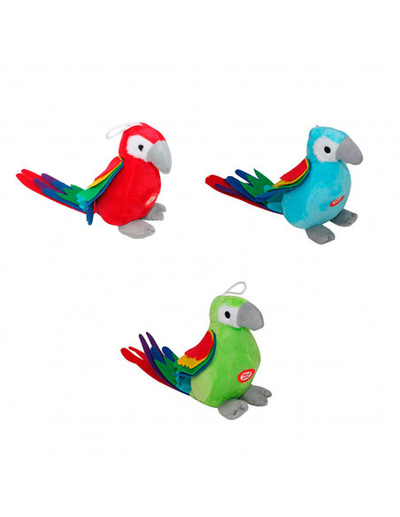 Toinsa - pack 3 loros de peluche con sonido color surtido peluche musical a presión ideal para niños