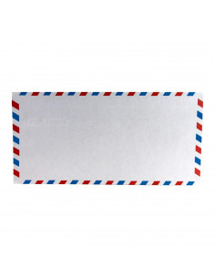 Pack de 150 sobres para correo aéreo, sobres de papel blanco liso para cartas, borde rojo y azul, solapa autoadhesiva