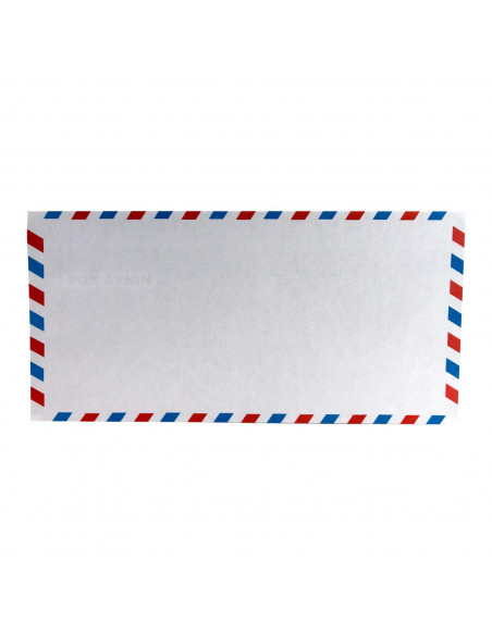 Pack de 150 sobres para correo aéreo, sobres de papel blanco liso para cartas, borde rojo y azul, solapa autoadhesiva