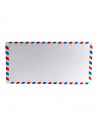 Pack de 150 sobres para correo aéreo, sobres de papel blanco liso para cartas, borde rojo y azul, solapa autoadhesiva