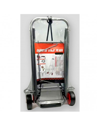 Tradineur - Carro portamaletas Plegable - Fabricado de Acero con 2 Ruedas - Carrito de Mano para Viajes con Pulpo elástico - 87