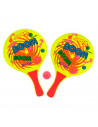 Palas playa multicolor con pelota color amarillo ideal para jugar en la playa o piscina 24 x 0.6 x 38 cm (ancho x alto x largo)