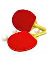 Palas ping pong de madera con 2 gomas diferentes + 3 pelotas ideal para jugar con amigos y familia 14,5 x 0,5 x 25 (ancho x alto