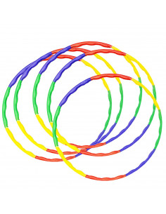 Pack de 5 Hula.Hops desmontables muilticolor, diámetro 73 cm, aro para ejercicio, deportes y jugar