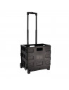 Carro con caja plegable de 83,5 x 38 x 30 cm con 2 ruedas y cuerda, Plataforma de transporte plegable de metal para mover produc