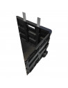 Carro con caja plegable de 83,5 x 38 x 30 cm con 2 ruedas y cuerda, Plataforma de transporte plegable de metal para mover produc