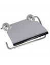 Portarrollos de pared cromado, de acero inoxidable, de 14 x 12,5 x 2,5 cm con tornillos para anclar a la pared. Soporte para el