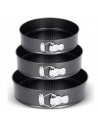 Tradineur - Set de 3 moldes redondos para tartas, pasteles, bizcochos, 3 bandejas antiadherentes con forma de pan, dimensiones 2