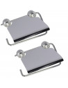 Pack de 2 portarrollos de pared cromado de acero inoxidable de 14 x 12,5 x2,5 cm con tornillos para anclar a la pared. Soporte p