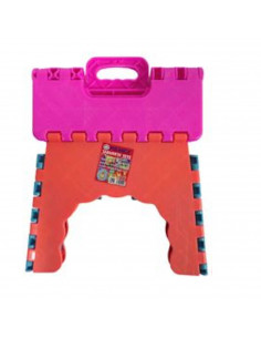 Tradineur - Taburete plegable de plástico para niños/as, ideal para casa, parque o playa. Asiento de plástico infantil con color