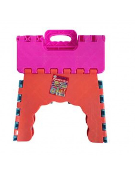 Tradineur - Taburete plegable de plástico para niños/as, ideal para casa, parque o playa. Asiento de plástico infantil con color