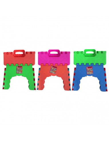 Tradineur - Taburete plegable de plástico para niños/as, ideal para casa, parque o playa. Asiento de plástico infantil con color