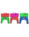 Tradineur - Taburete plegable de plástico para niños/as, ideal para casa, parque o playa. Asiento de plástico infantil con color