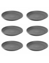 Pack de 6 platos de plástico gris para macetas de 50-60 cm "Mediterránea", bandejas, platillos redondos para tiestos de interior