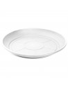 Pack de 6 platos de plástico de color blanco para macetas de 50/60 cm "mediterránea". Set de 6 bandejas redondas para tiestos vá