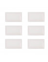 Juego de 6 bandejas planas de cerámica, rectángulares, color marfil, pack de platos rectangulares de cerámica, 25 x 1.5 x 15 cm