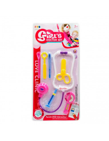 Set de niña doctora de juguete, plástico, kit infantil con accesorios para jugar a los médicos, estetoscopio, tijeras, pinzas, r