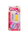 Set de niña doctora de juguete, plástico, kit infantil con accesorios para jugar a los médicos, estetoscopio, tijeras, pinzas, r