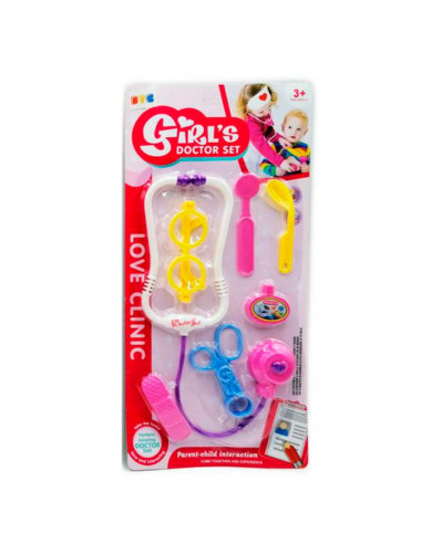 Set de niña doctora de juguete, plástico, kit infantil con accesorios para jugar a los médicos, estetoscopio, tijeras, pinzas, r