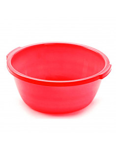 Tradineur - Barreño de plástico con forma redonda, de 28,2 cm de diámetro y 11,5 cm de alto,con capacidad de 5 litros y color su