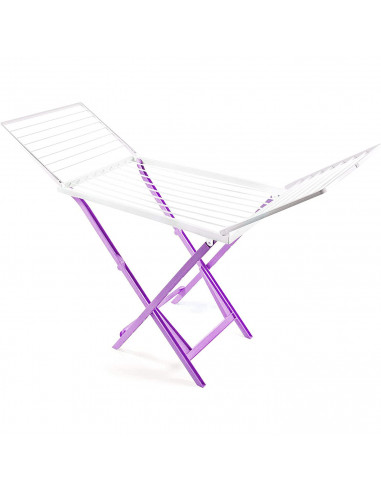 Tendedero plegable de resina con alas, de color surtido, 2 metros de espacio de tendido. Soporte para tender la ropa en interior