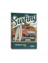 Agenda escolar surfing time 2021/2022 de tapa dura, diseño playa surtido, 8º, 15 x 13 x 2 cm