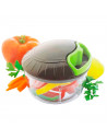 Tradineur - Picadora y batidora manual, trituradora de alimentos, cuchillas de acero inoxidable y cordón, picar verduras, frutas