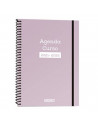 Agenda escolar 4º 2021/2022, tapa dura y goma, 1,5 x 16 x 21 cm, vista diaria, ideal para el curso escolar u oficina, bloc con c