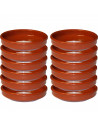 Tradineur - Pack de 12 Cazuelas redondas de barro - Aptas para vitro y horno - Ideales para guisos y asados caseros  Ø 20 cm