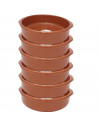 Tradineur - Pack de 6 Cazuelas redondas de barro - Aptas para vitro y horno - Ideales para guisos y asados caseros  Ø 26 cm