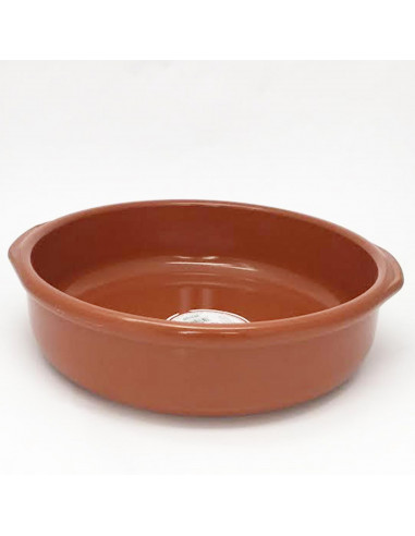 Tradineur - Pack de 6 Cazuelas redondas de barro - Aptas para vitro y horno - Ideales para guisos y asados caseros  Ø 26 cm