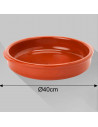 Tradineur - Cazuela redonda de barro - Apta para vitro y horno - Ideal para guisos y asados caseros  Ø 40 cm - Modelo aleatorio