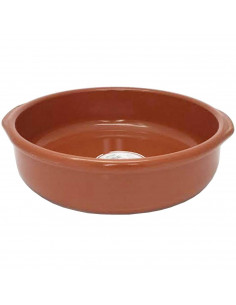 Tradineur - Cazuela redonda de barro - Apta para vitro y horno - Ideal para guisos y asados caseros  Ø 36 cm