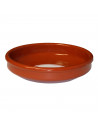 Tradineur - Cazuela redonda de barro - Apta para vitro y horno - Ideal para guisos y asados caseros  Ø 24 cm