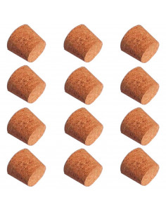 Tradineur - Pack de 12 tapones de corcho, indicados para garrafas de cristal de 8 litros, medidas corcho: 34 x 31 x 28 mm