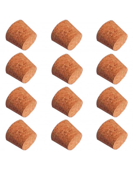 Tradineur - Pack de 12 tapones de corcho, indicados para garrafas de cristal de 8 litros, medidas corcho: 34 x 31 x 28 mm