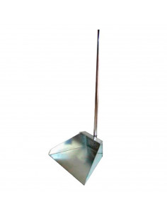 Pamex - Recogedor de metal galvanizado con palo 75 x 34 x 27 cm, recogedor básico para limpieza del hogar, duradero y resistente