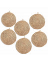 Pack de 6 salvamanteles redondos de mimbre con asa, salvamanteles, diámetro 40 cm