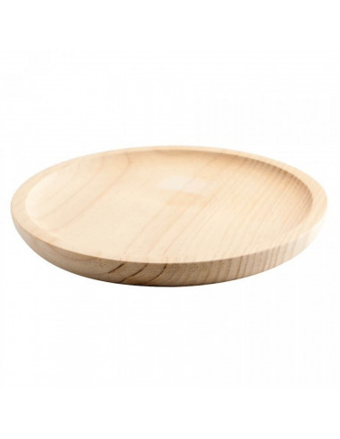 Artema - Pack de 6 platos de pulpo redondos de madera, diámetro 24 cm. Juego de 6 platos de presentación, pulpo a la gallega