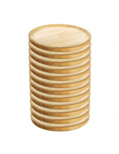 Artema - Pack de 12 platos de madera especial para pulpo, de 13,8 cm de diámetro, para el hogar o hostelería. Set de 12 recipien